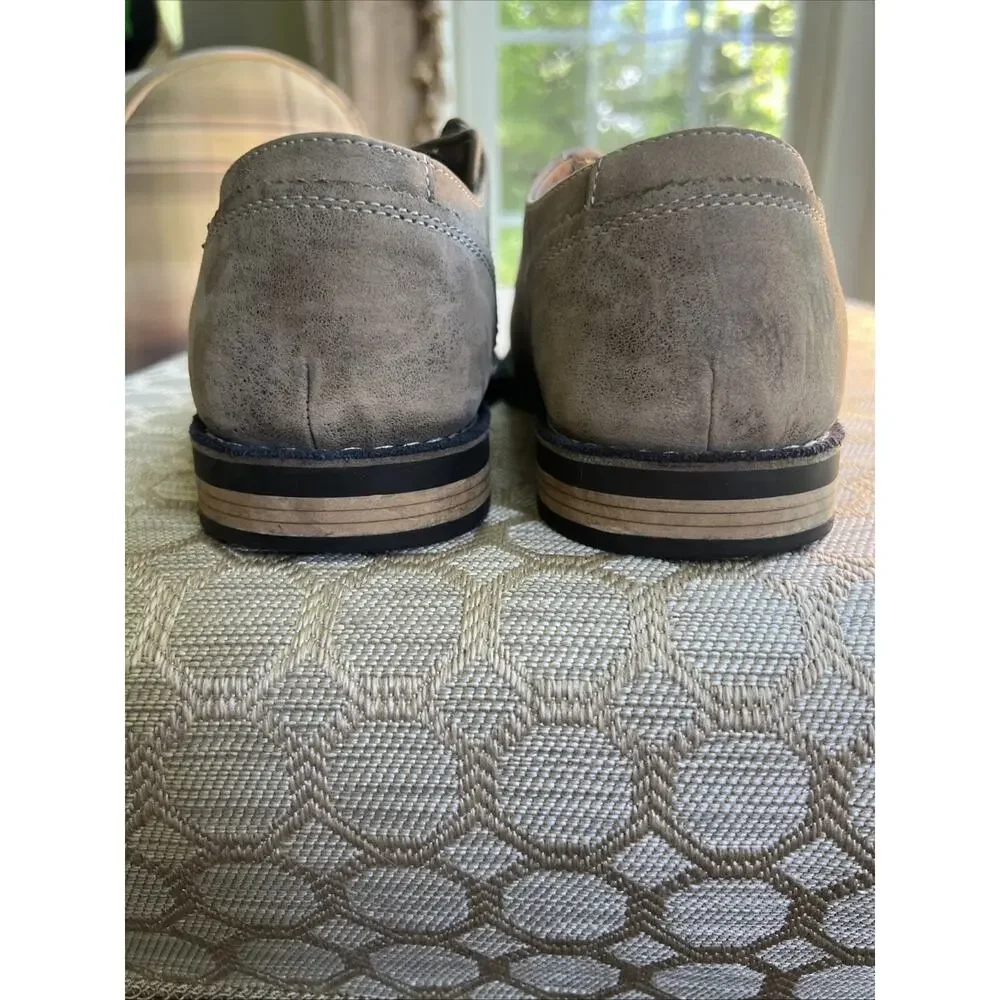 Original Penguin Waylon Beige/Taupe Distressed Suede Derby Oxford Shoes Sz 13